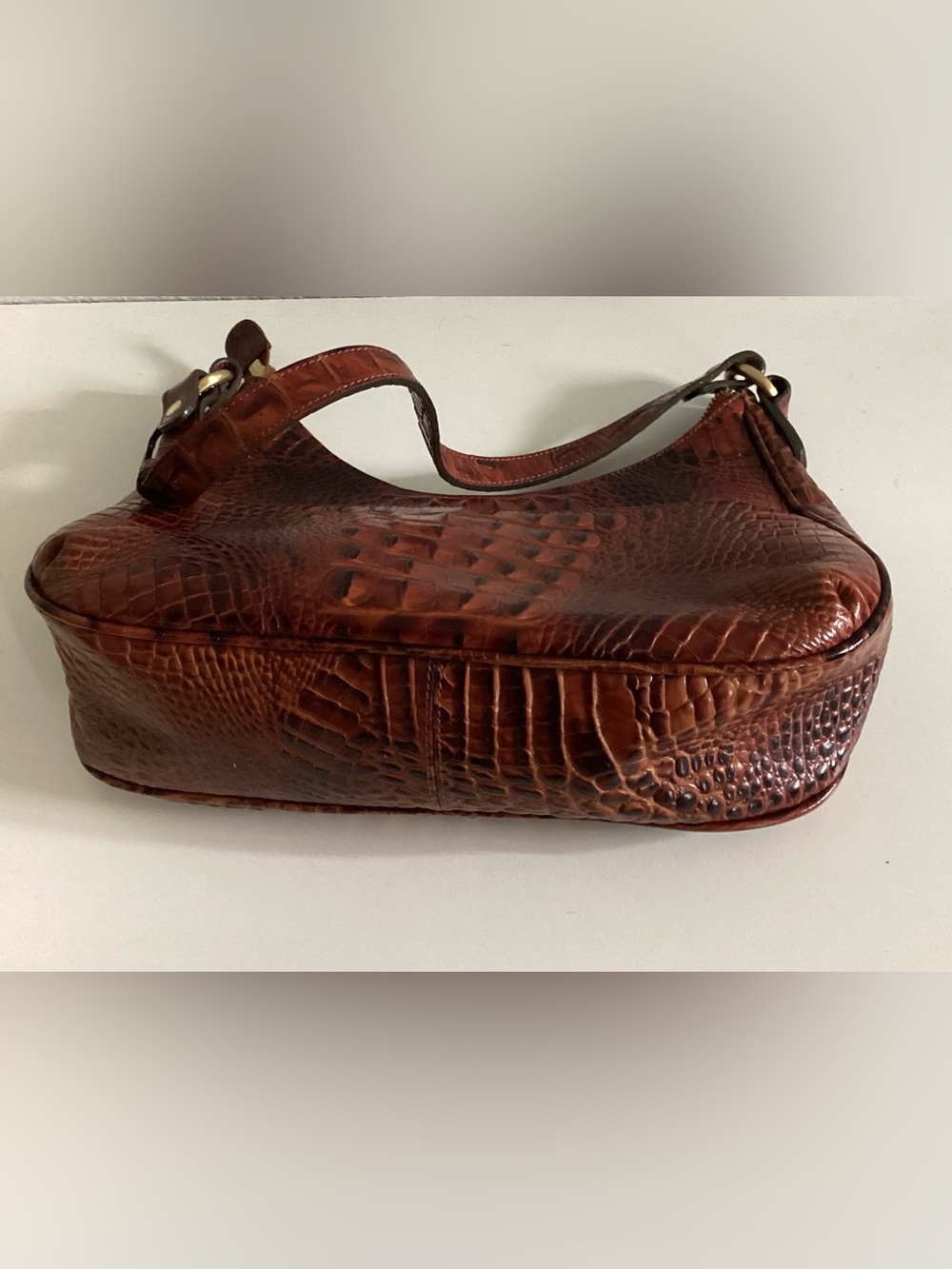 Brahmin Tabitha Croc-Embossed Shoulder Hobo Bag Like New - Picture 8 of 14